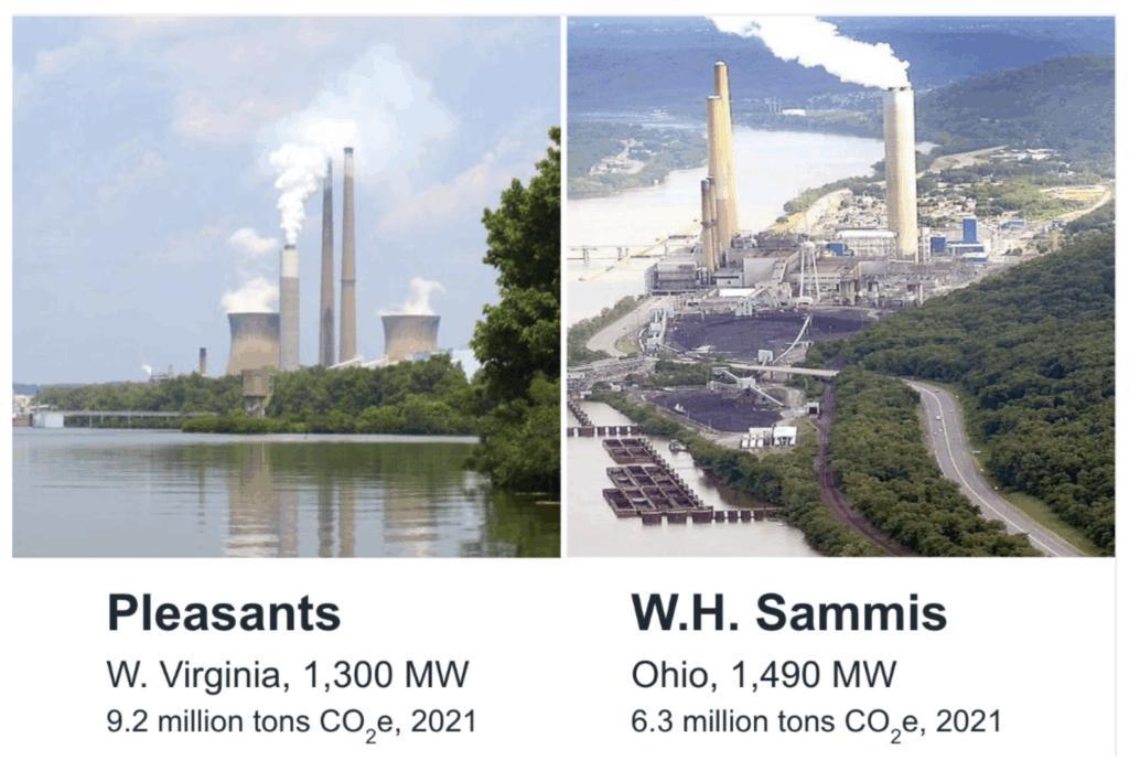 Photos of Pleasants & Sammis power plants